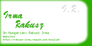 irma rakusz business card